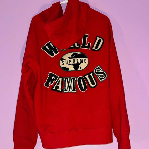 Supreme World Famous Patch zip-up hoodie